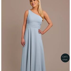 One-Shoulder Bridesmaid Dress - David’s Bridal “Dusty Blue” - Size 14 - NWT